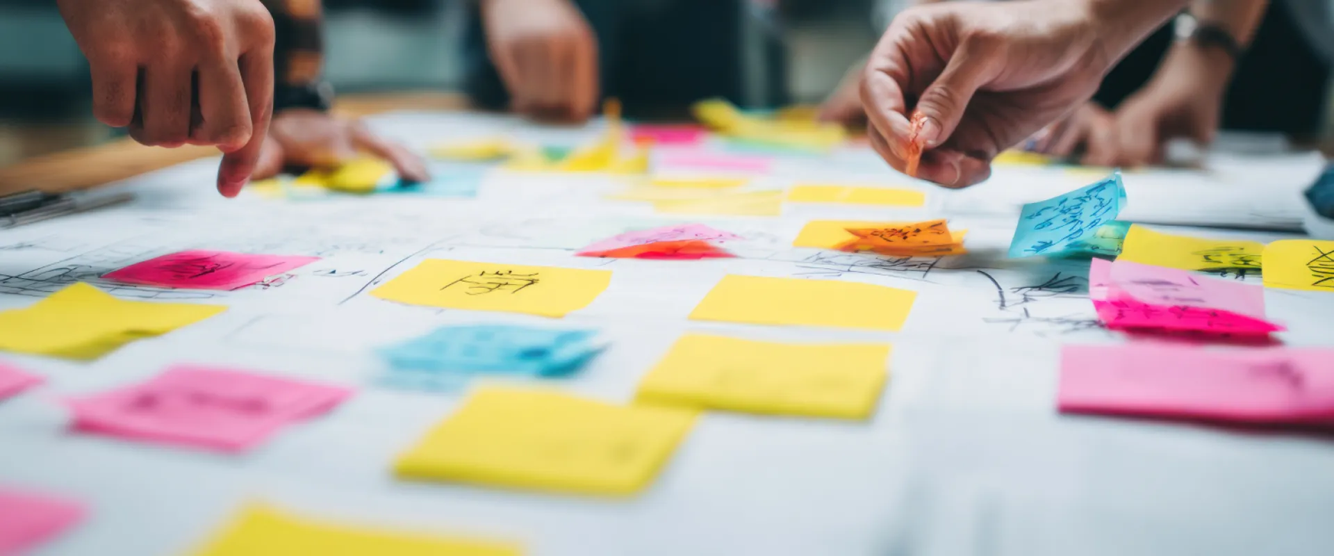 Klebezettel auf einem Tisch