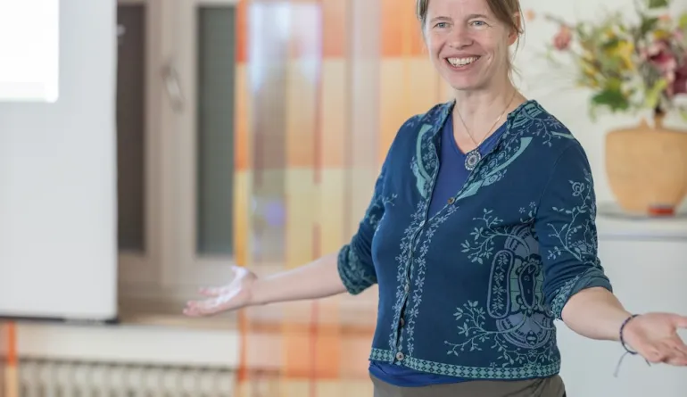 Referentin erklärt Pilgern