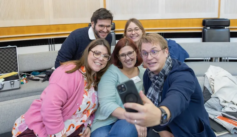 Gruppen-Selfie der sæleute