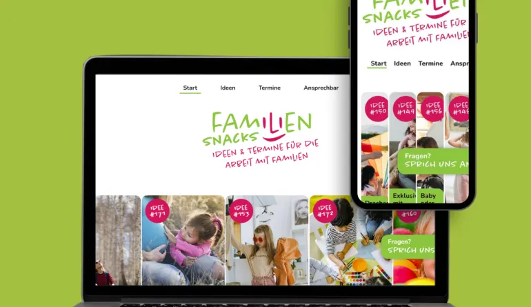 Neue Familien-Webseite auf Laptop und Handy