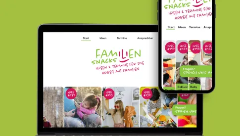 Neue Familien-Webseite auf Laptop und Handy