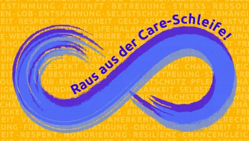 Titelbild der Postkarte Raus aus der Care-Schleife